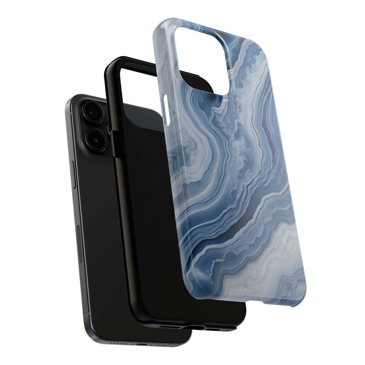 Blue Lace Agate Tough Phone Case — Marble Stone Protective Phone Cover