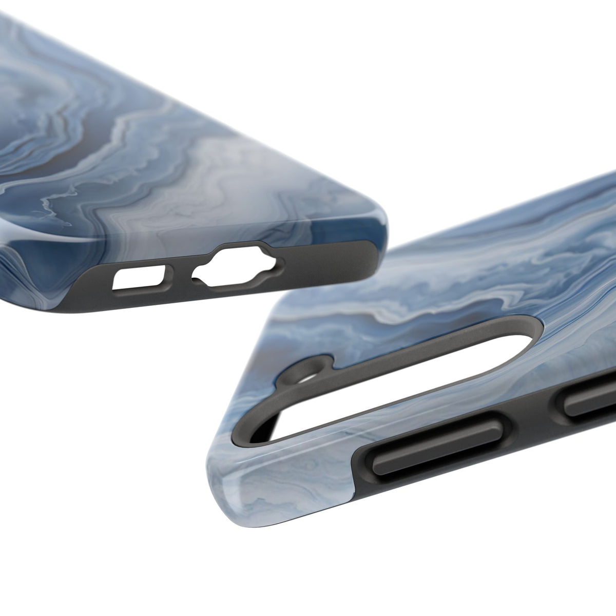 Blue Lace Agate Tough Phone Case — Marble Stone Protective Phone Cover