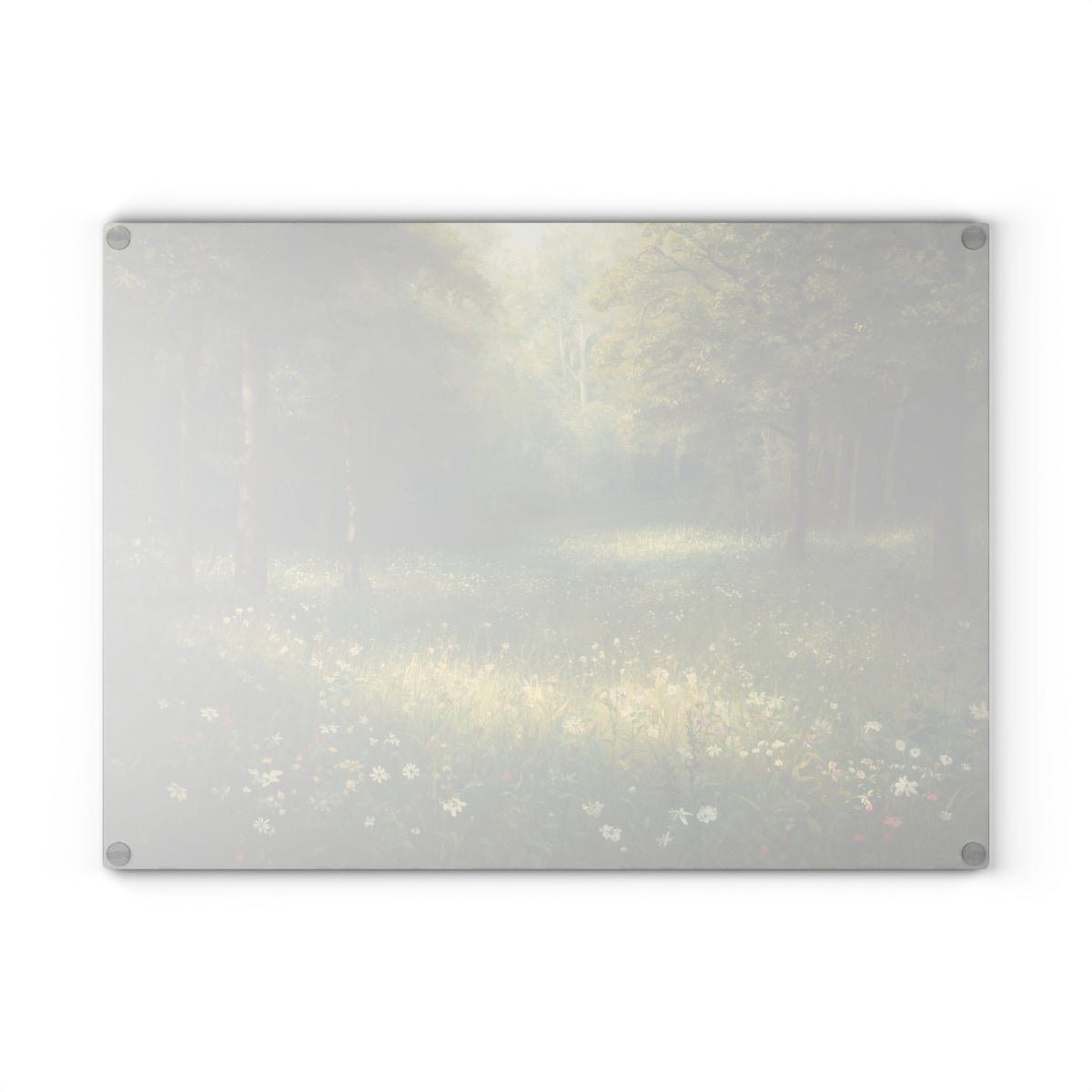 Glass Cutting Board - Tranquil Forest Meadow Art