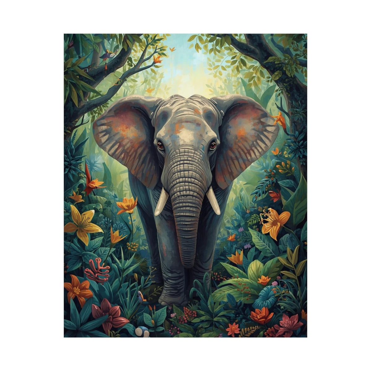 Elephant Jungle Matte Poster
