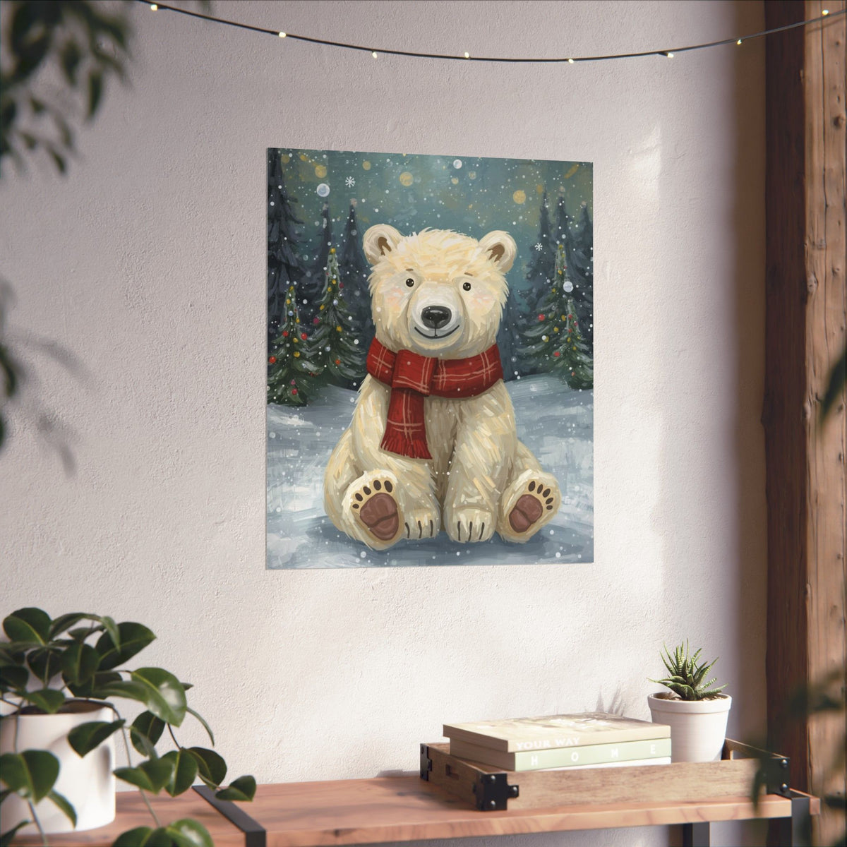 Winter Polar Bear Poster — Cute Christmas Wall Art