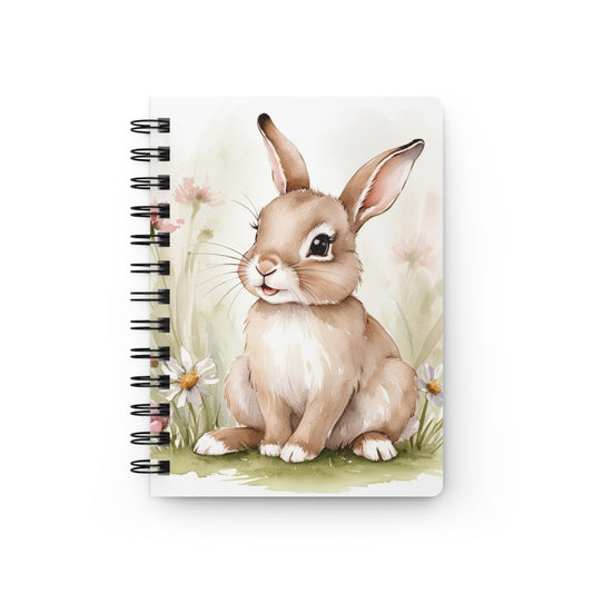 Cute Bunny Spiral Notebook — Watercolor Rabbit Journal