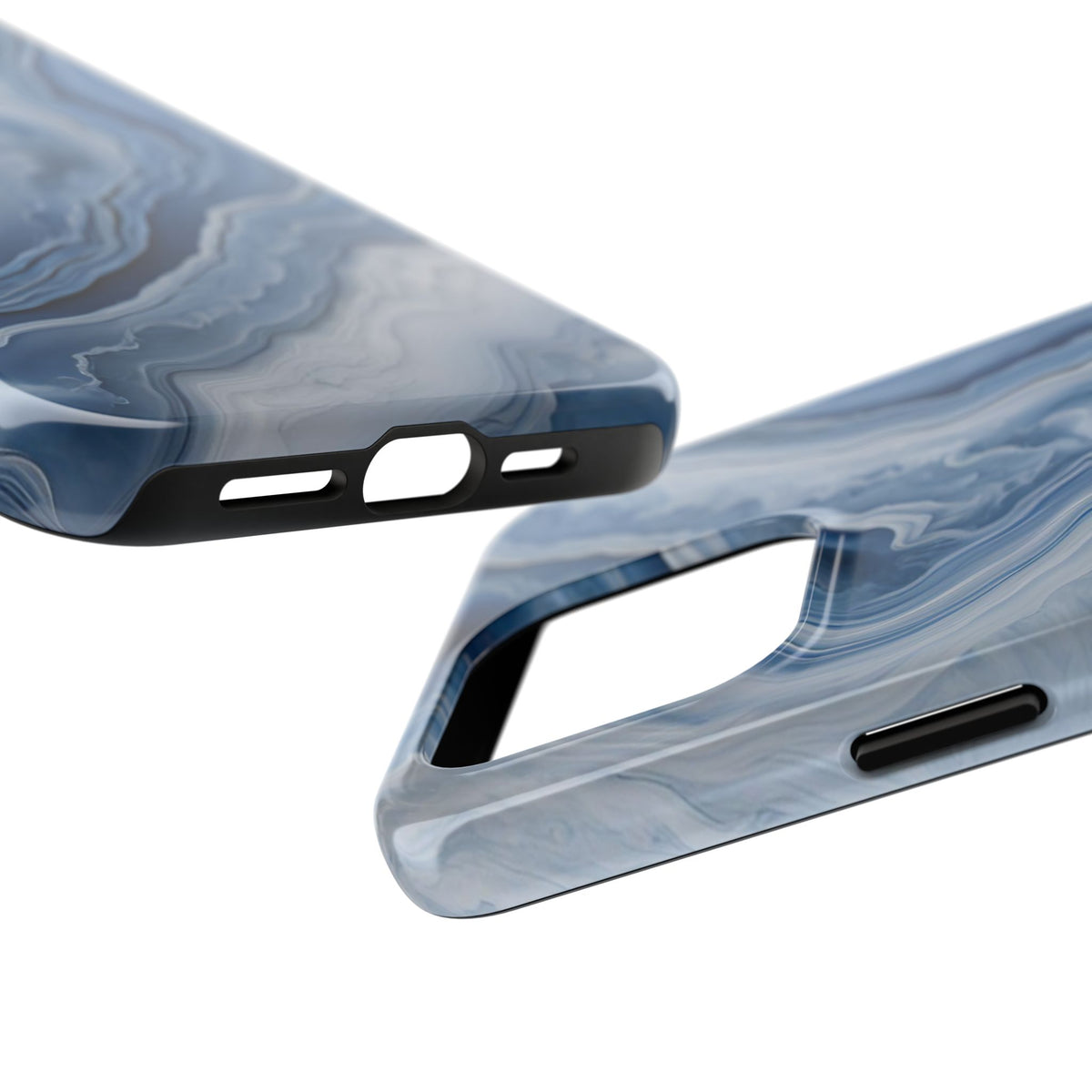 Blue Lace Agate Tough Phone Case — Marble Stone Protective Phone Cover