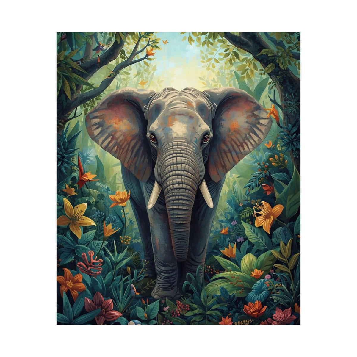 Elephant Jungle Matte Poster