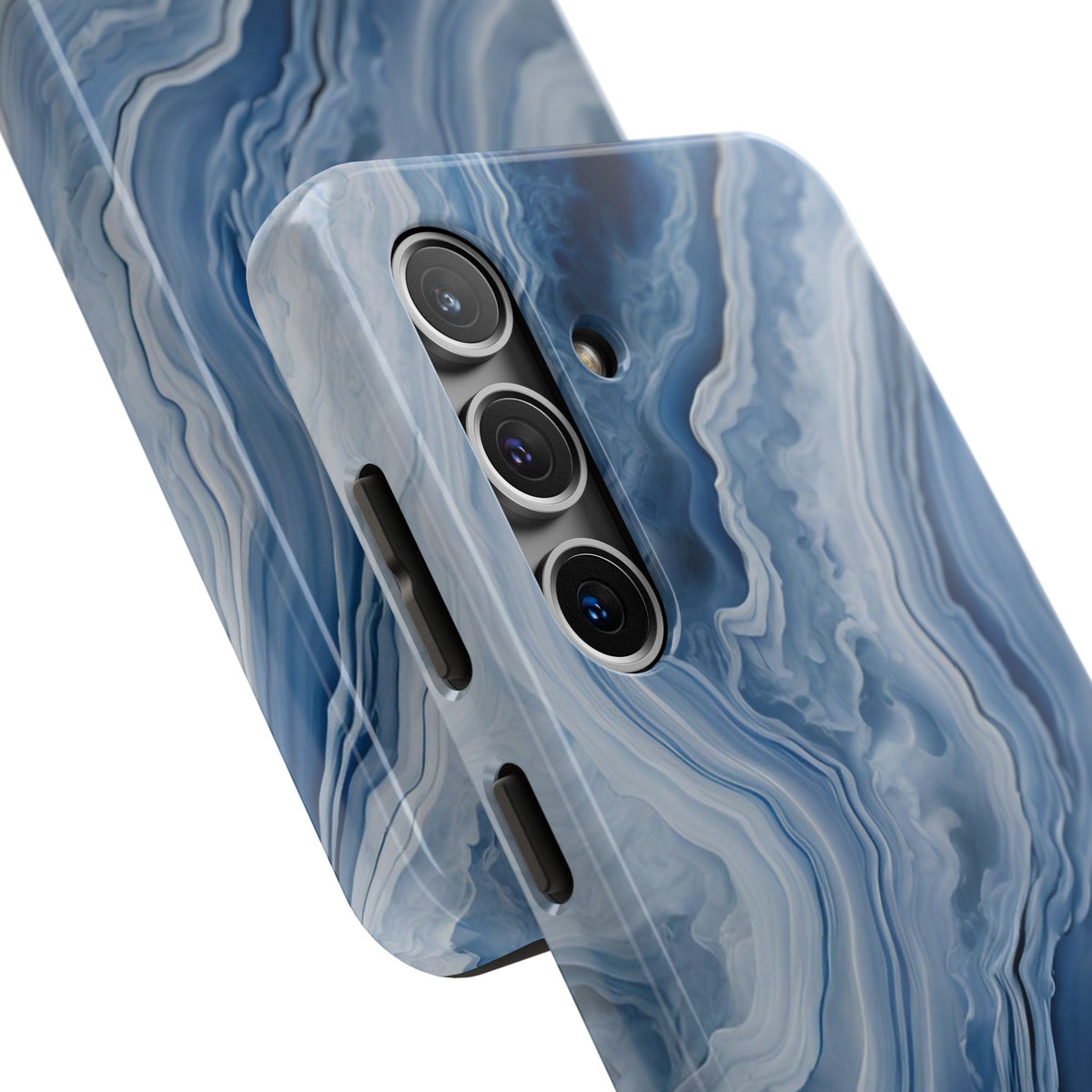 Blue Lace Agate Tough Phone Case — Marble Stone Protective Phone Cover