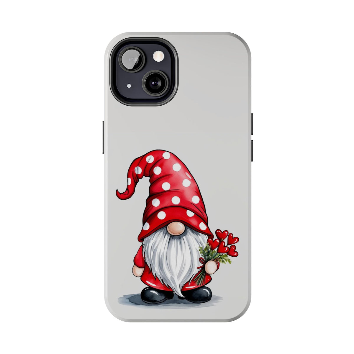 Valentine Gnome Phone Case — Cute Polka Dot Red Gnome Protective Case