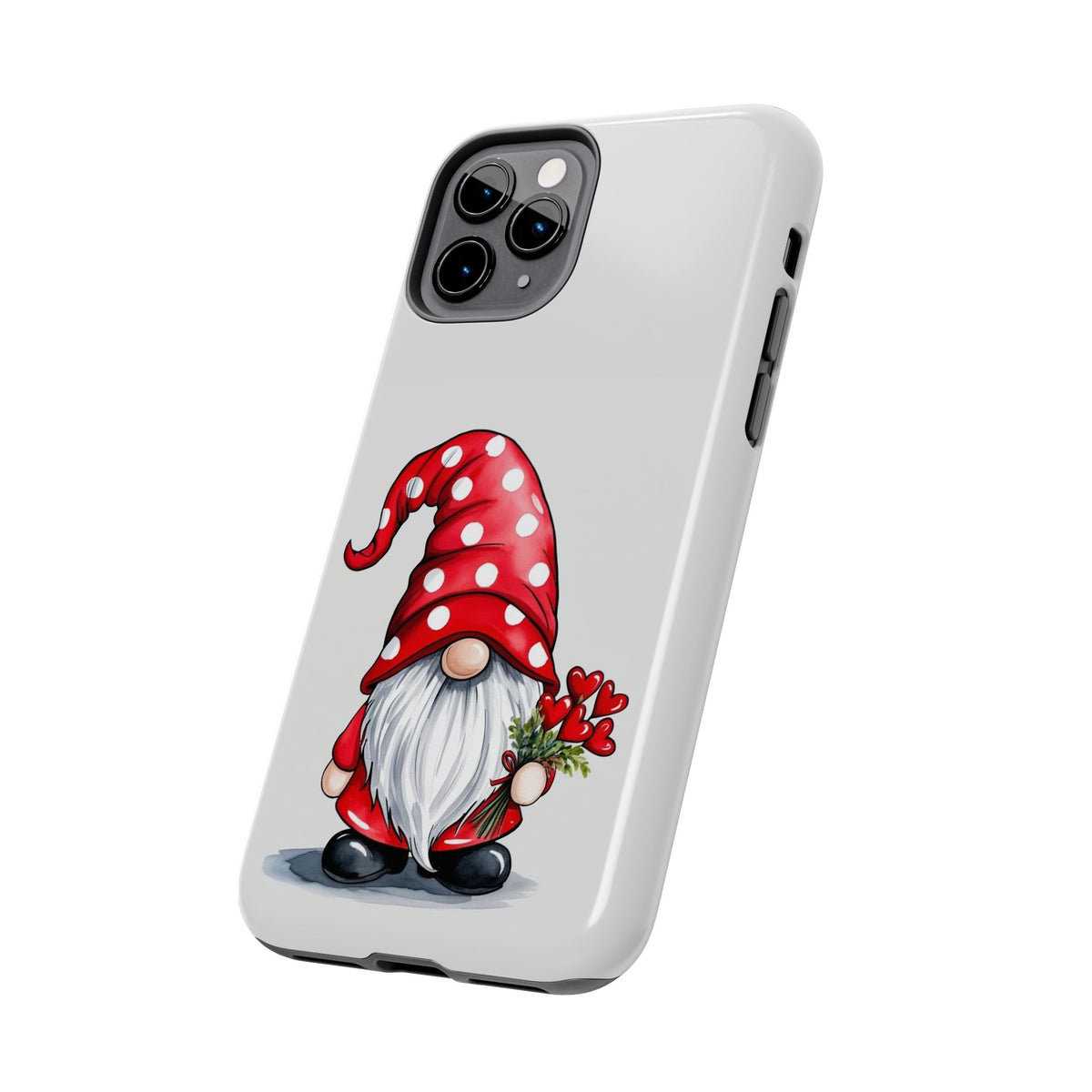 Valentine Gnome Phone Case — Cute Polka Dot Red Gnome Protective Case