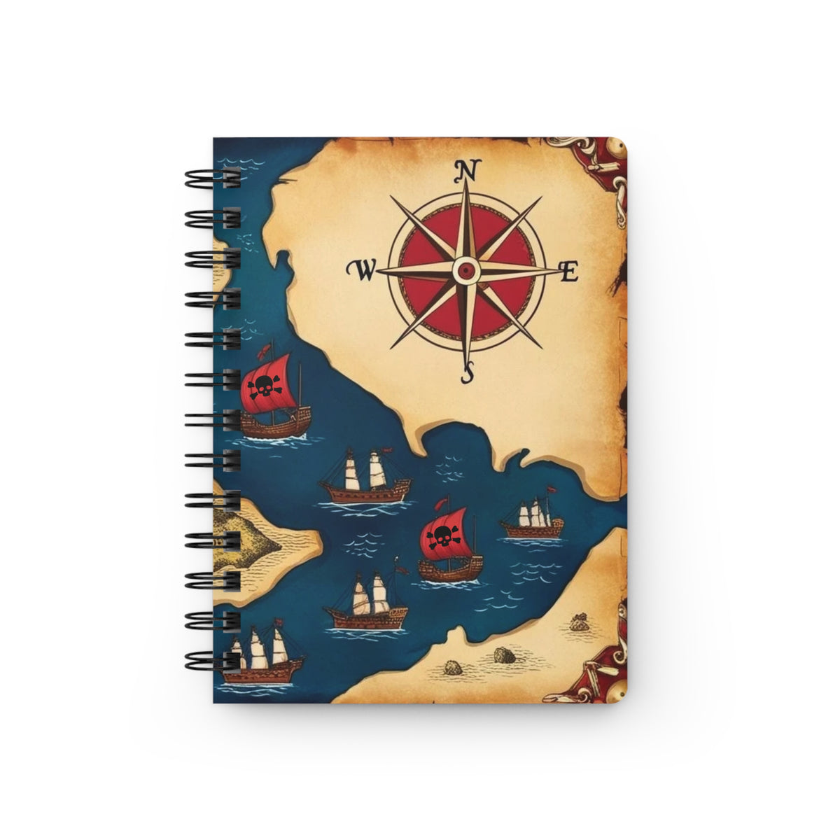Pirate Treasure Map Spiral Bound Journal