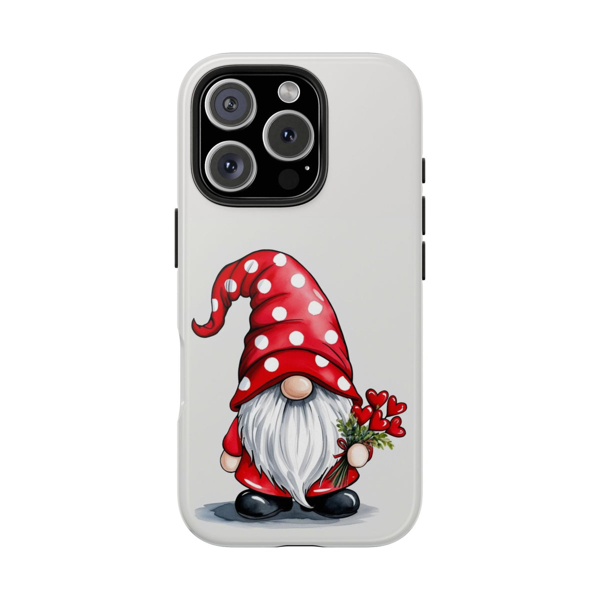 Valentine Gnome Phone Case — Cute Polka Dot Red Gnome Protective Case