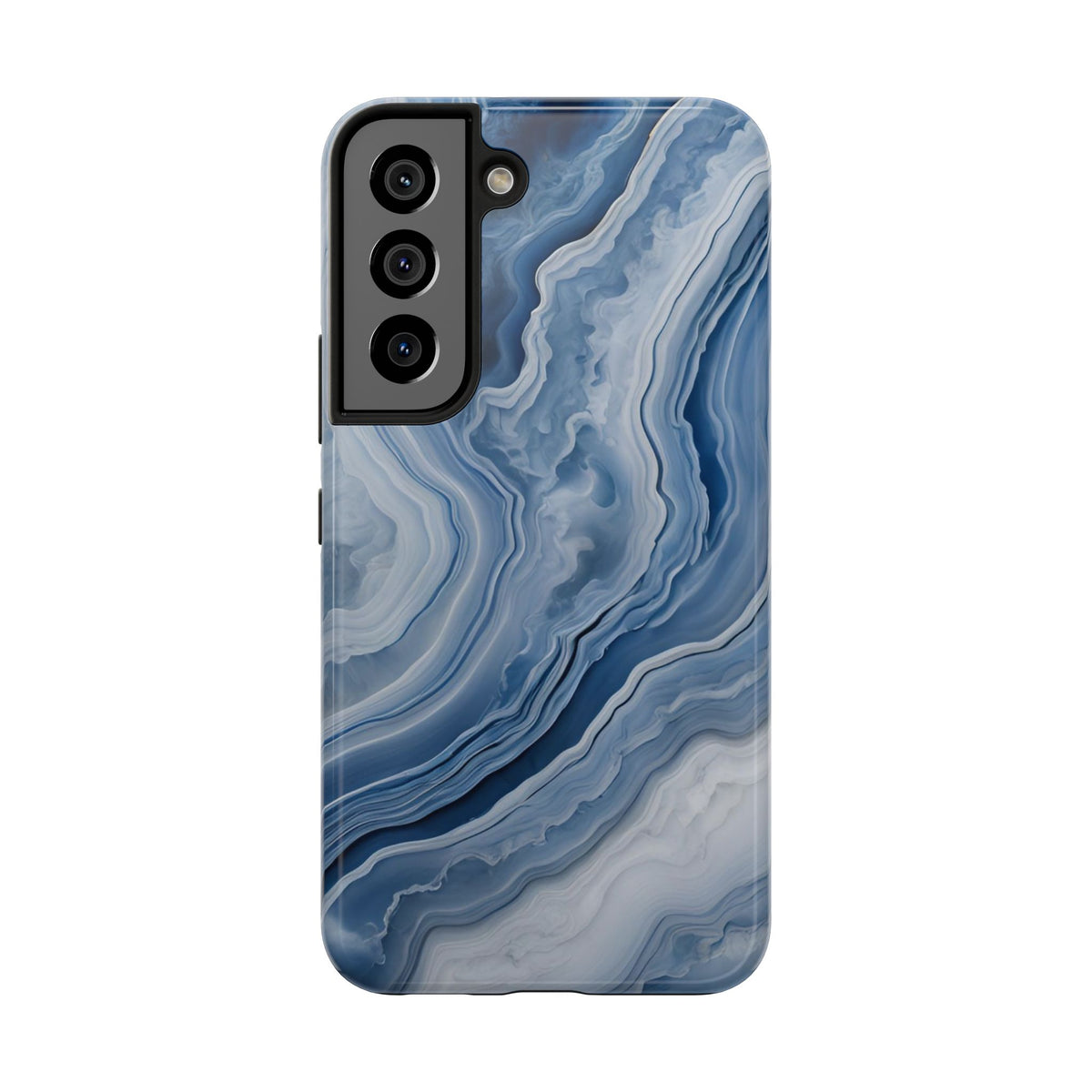 Blue Lace Agate Tough Phone Case — Marble Stone Protective Phone Cover