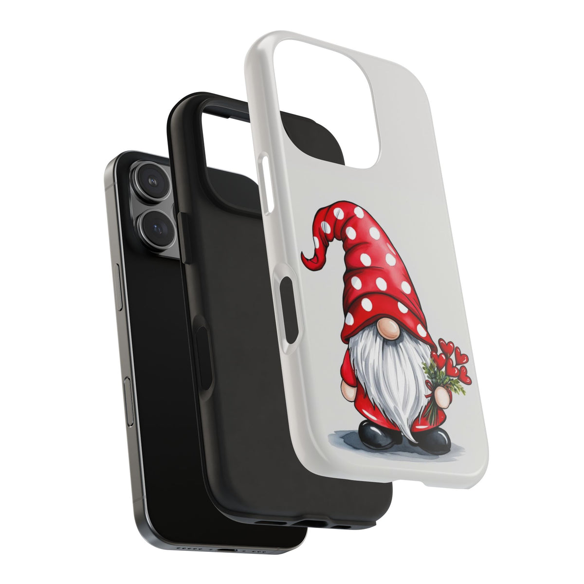 Valentine Gnome Phone Case — Cute Polka Dot Red Gnome Protective Case