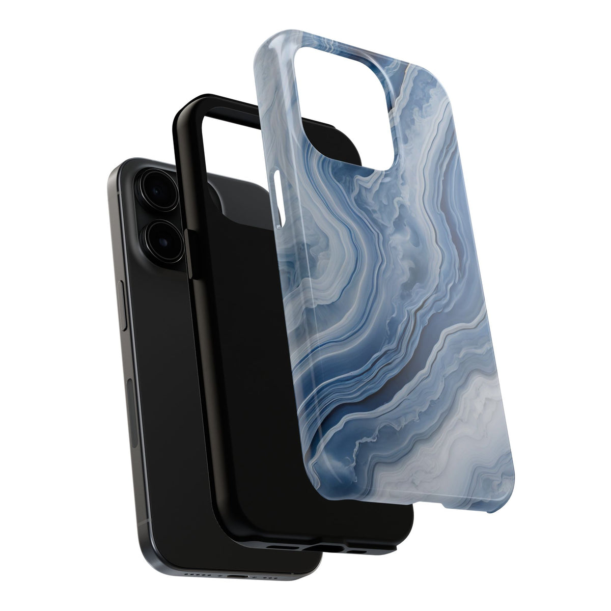 Blue Lace Agate Tough Phone Case — Marble Stone Protective Phone Cover