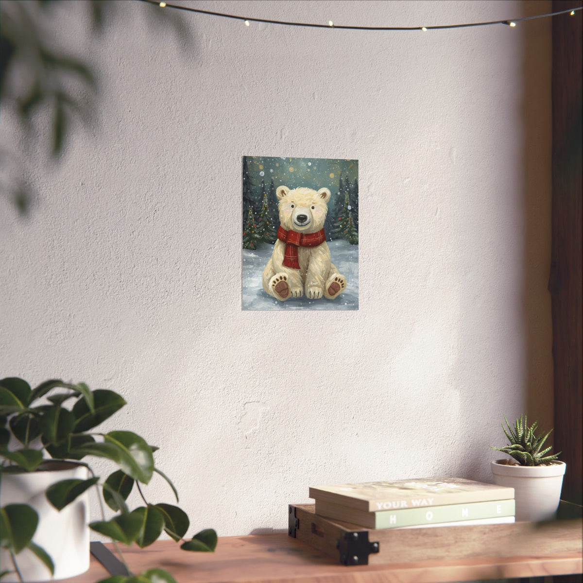 Winter Polar Bear Poster — Cute Christmas Wall Art