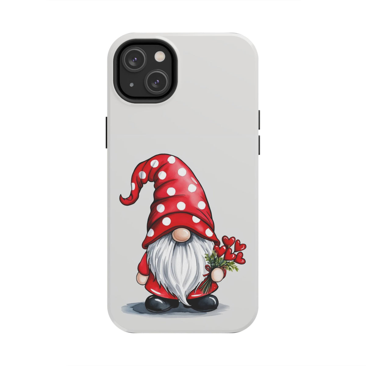 Valentine Gnome Phone Case — Cute Polka Dot Red Gnome Protective Case