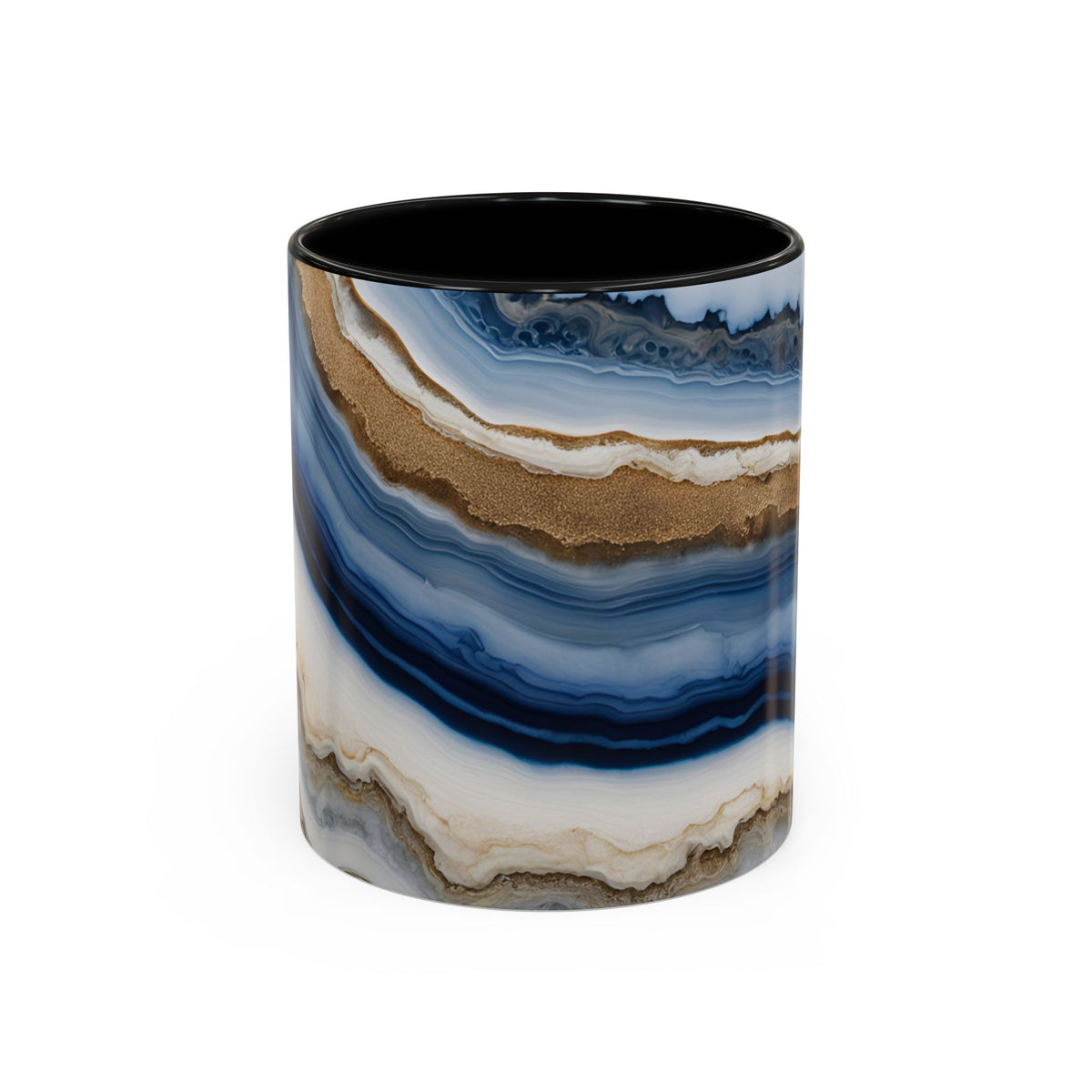 Blue Agate Accent Coffee Mug — Marble Stone Pattern 11/15oz