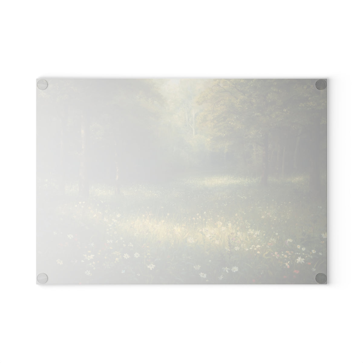 Glass Cutting Board - Tranquil Forest Meadow Art