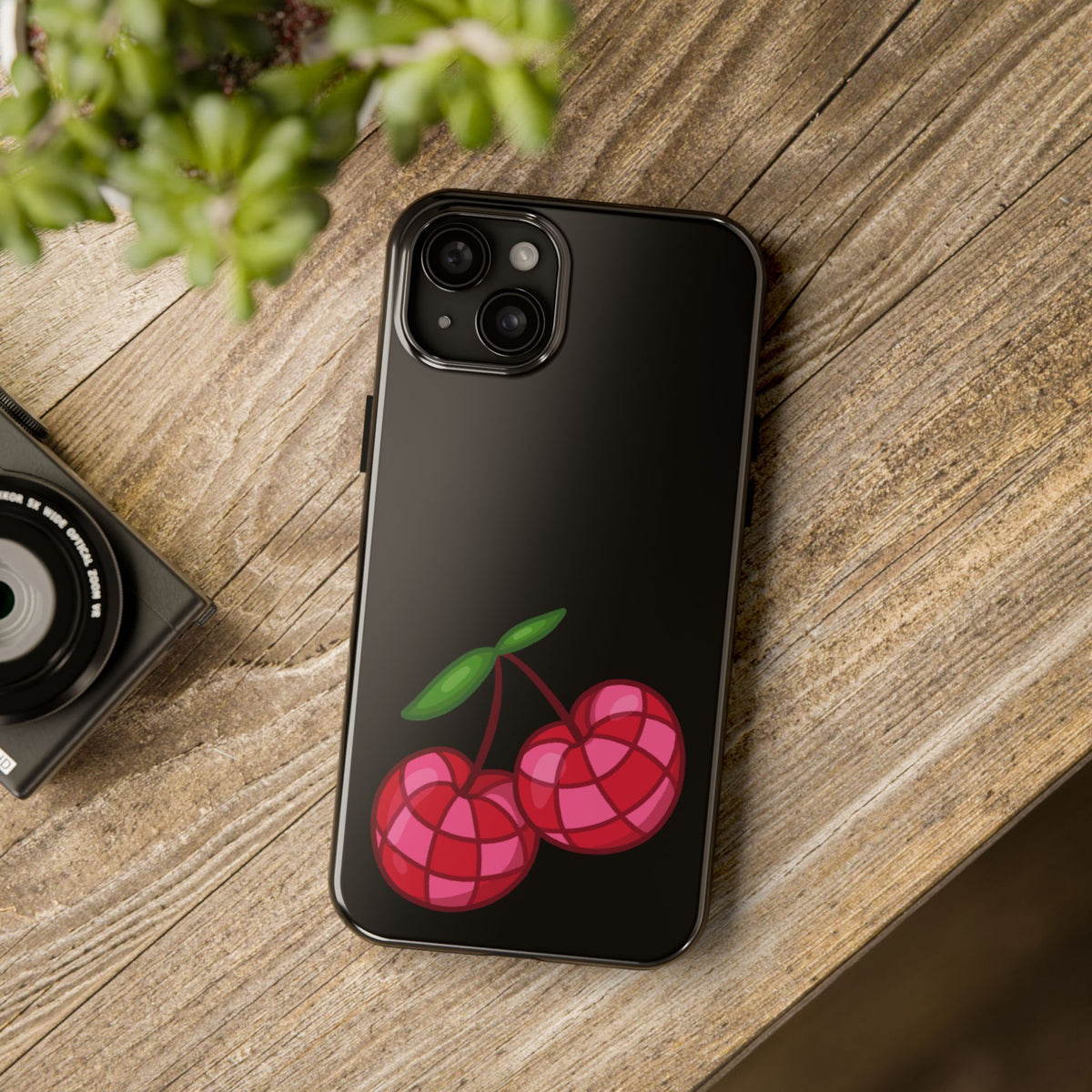 Cherries Tough Phone Case — Mosaic Cherries Design