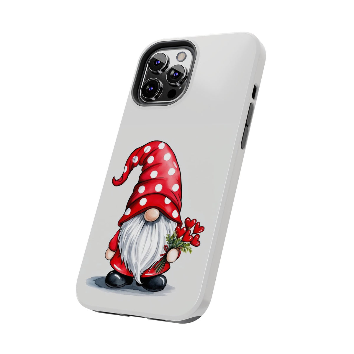 Valentine Gnome Phone Case — Cute Polka Dot Red Gnome Protective Case