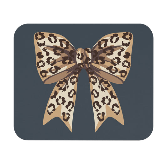Leopard Bow Mouse Pad — Chic Animal Print
