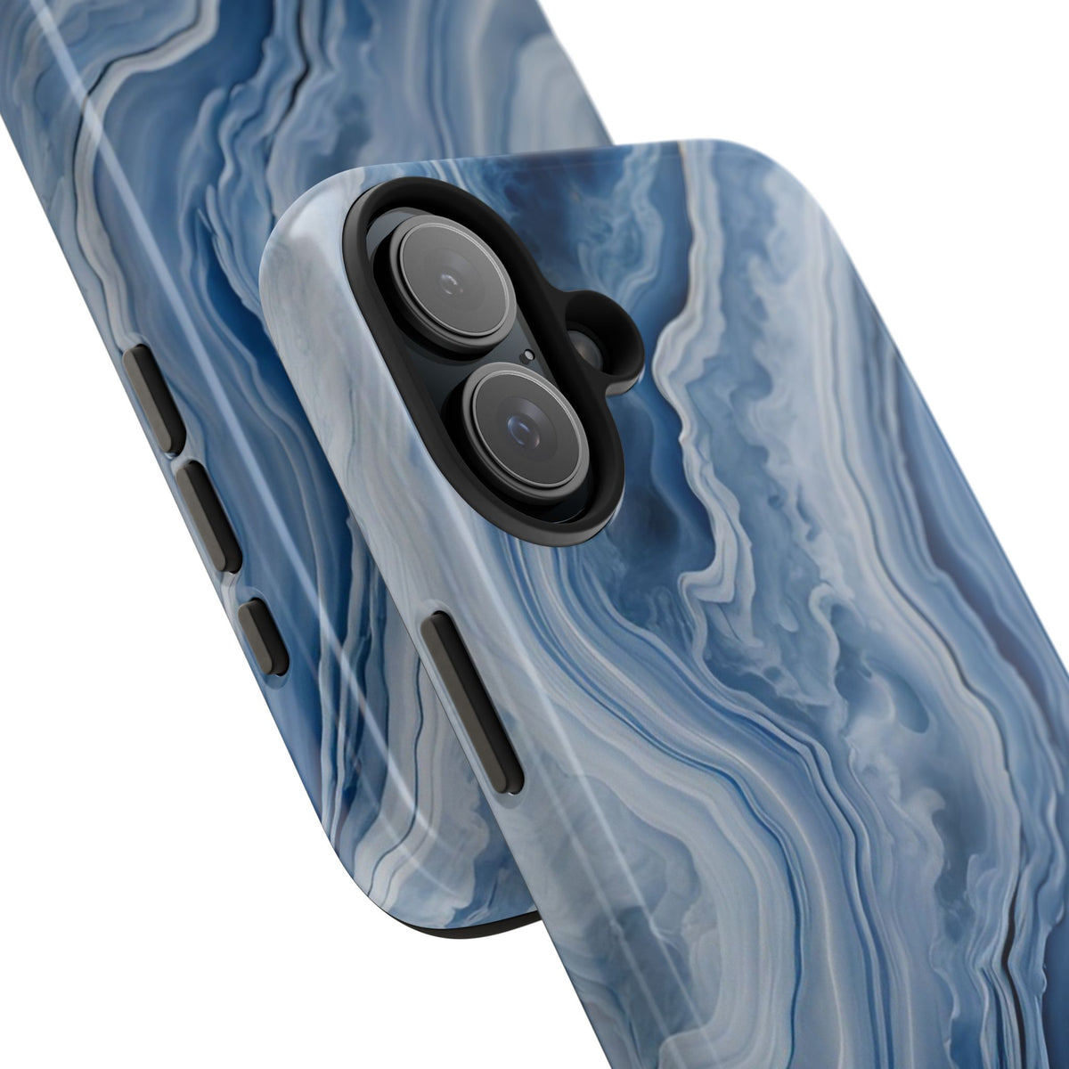 Blue Lace Agate Tough Phone Case — Marble Stone Protective Phone Cover