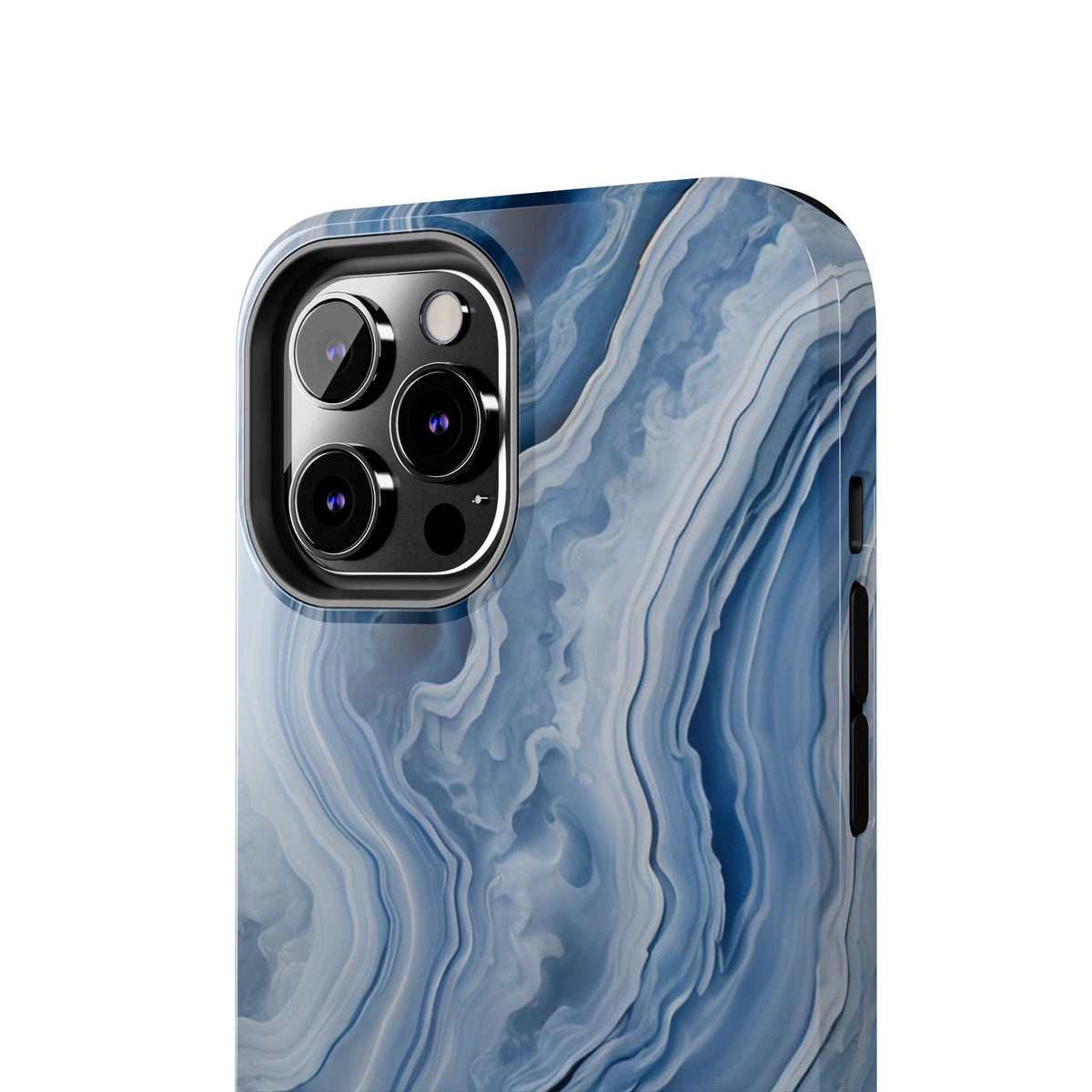 Blue Lace Agate Tough Phone Case — Marble Stone Protective Phone Cover