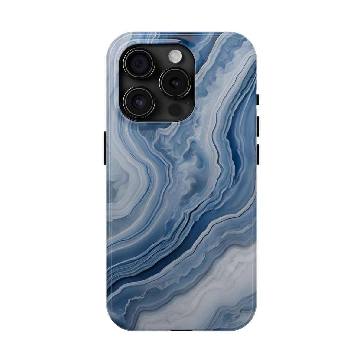 Blue Lace Agate Tough Phone Case — Marble Stone Protective Phone Cover