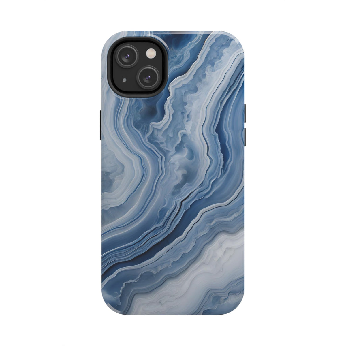 Blue Lace Agate Tough Phone Case — Marble Stone Protective Phone Cover