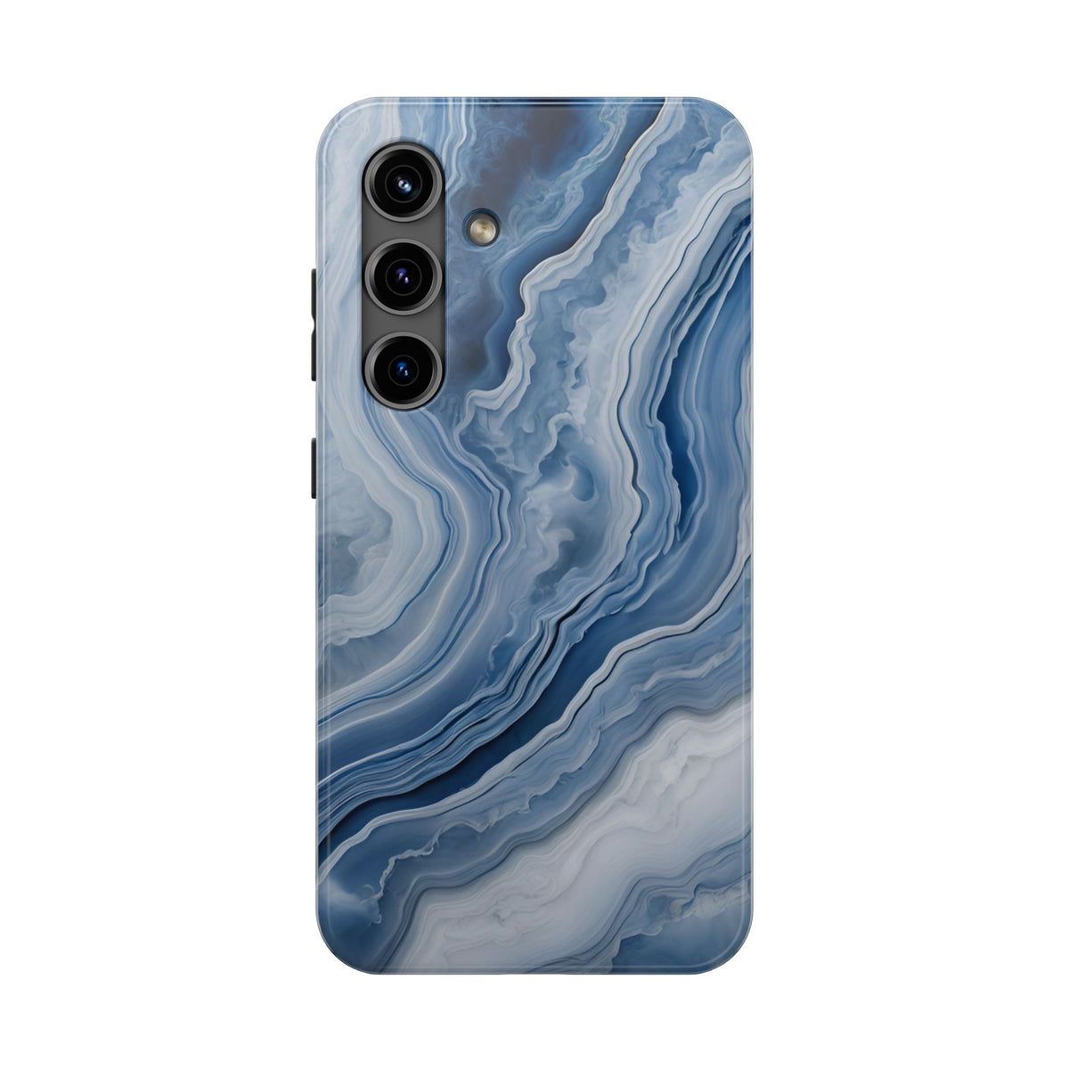 Blue Lace Agate Tough Phone Case — Marble Stone Protective Phone Cover