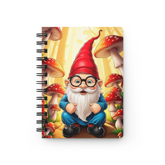Gnome Spiral Notebook — Whimsical Garden Gnome Journal