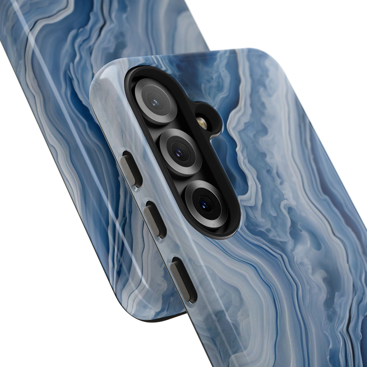 Blue Lace Agate Tough Phone Case — Marble Stone Protective Phone Cover