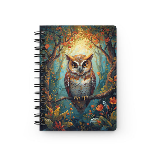 Owl Forest Spiral Journal — Illustrated Nature Notebook for Writing, Sketching & Gifts