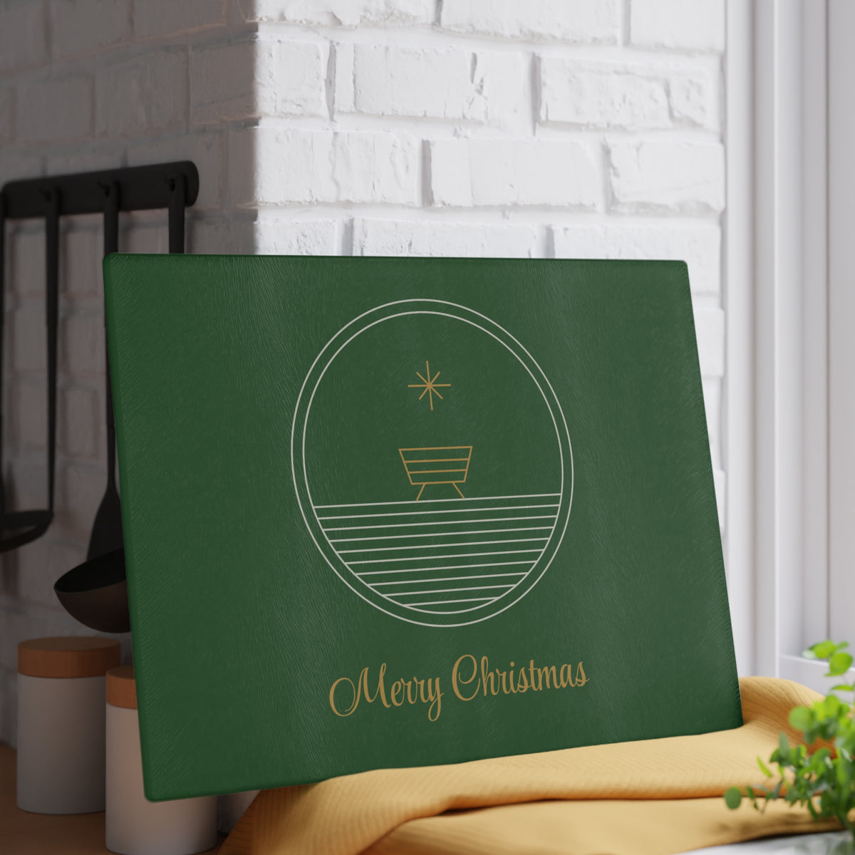 Christmas Glass Cutting Board