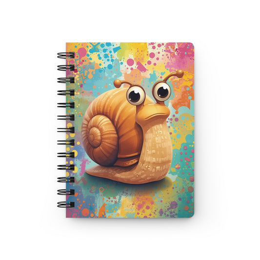 Cute Snail Spiral Notebook — Colorful Splash Art Journal