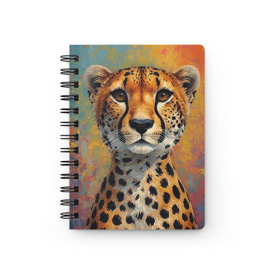 Cheetah Portrait Spiral Notebook — Colorful Wildlife Journal for Notes & Sketches