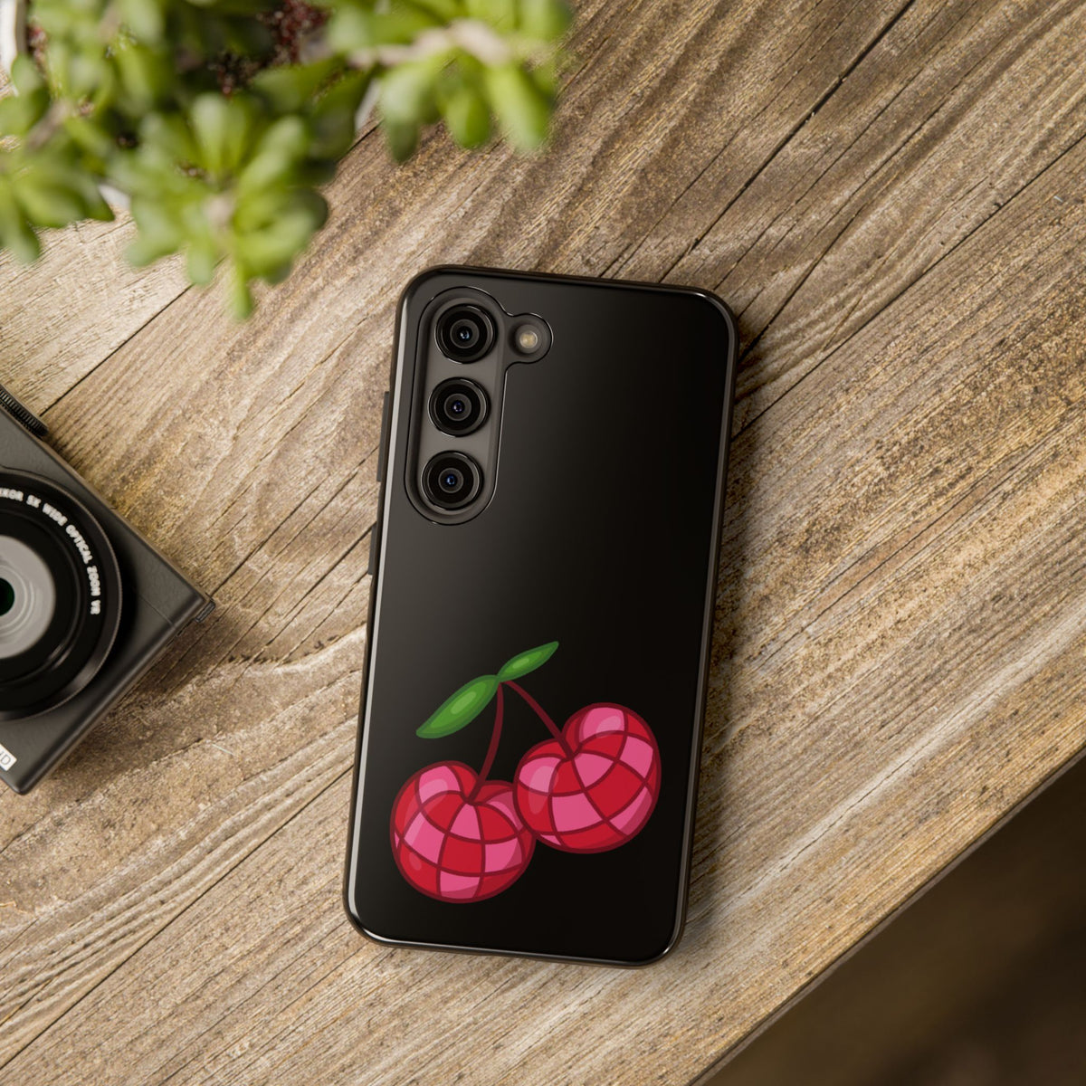 Cherries Tough Phone Case — Mosaic Cherries Design