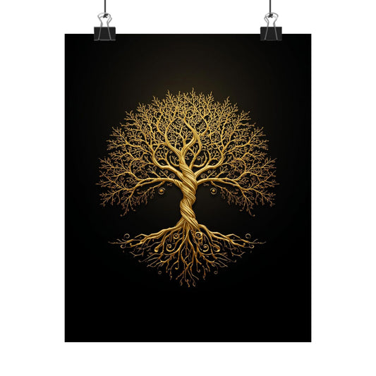 Golden Tree of Life Matte Poster — Elegant Wall Art