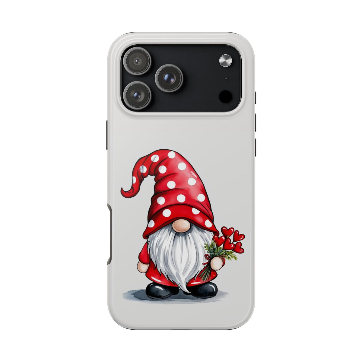 Valentine Gnome Phone Case — Cute Polka Dot Red Gnome Protective Case