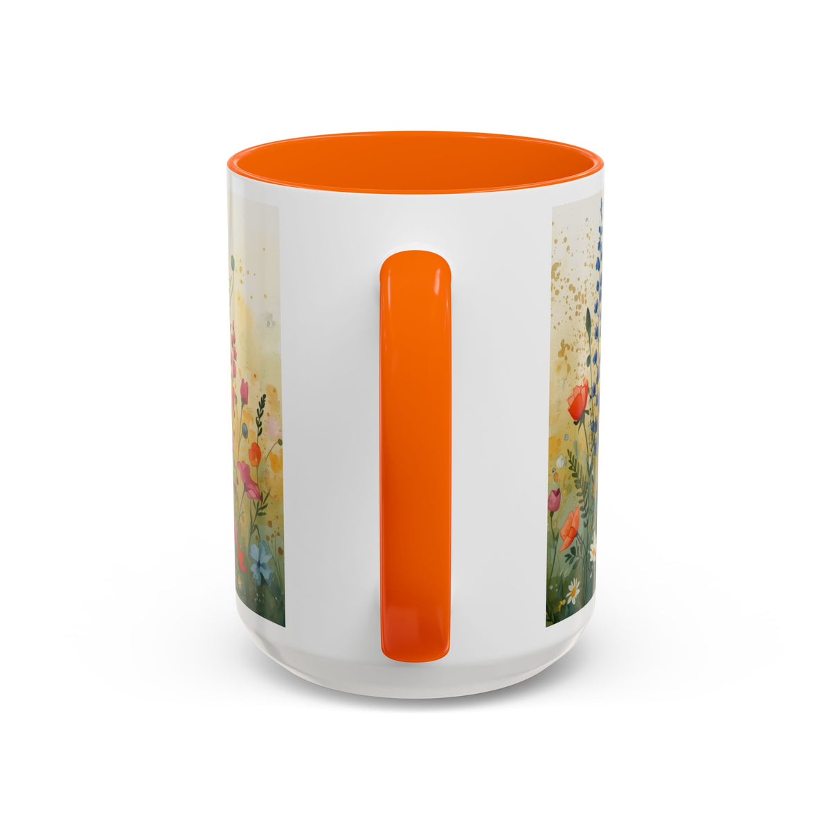 Floral Meadow Accent Coffee Mug — Watercolor Wildflower 11/15oz