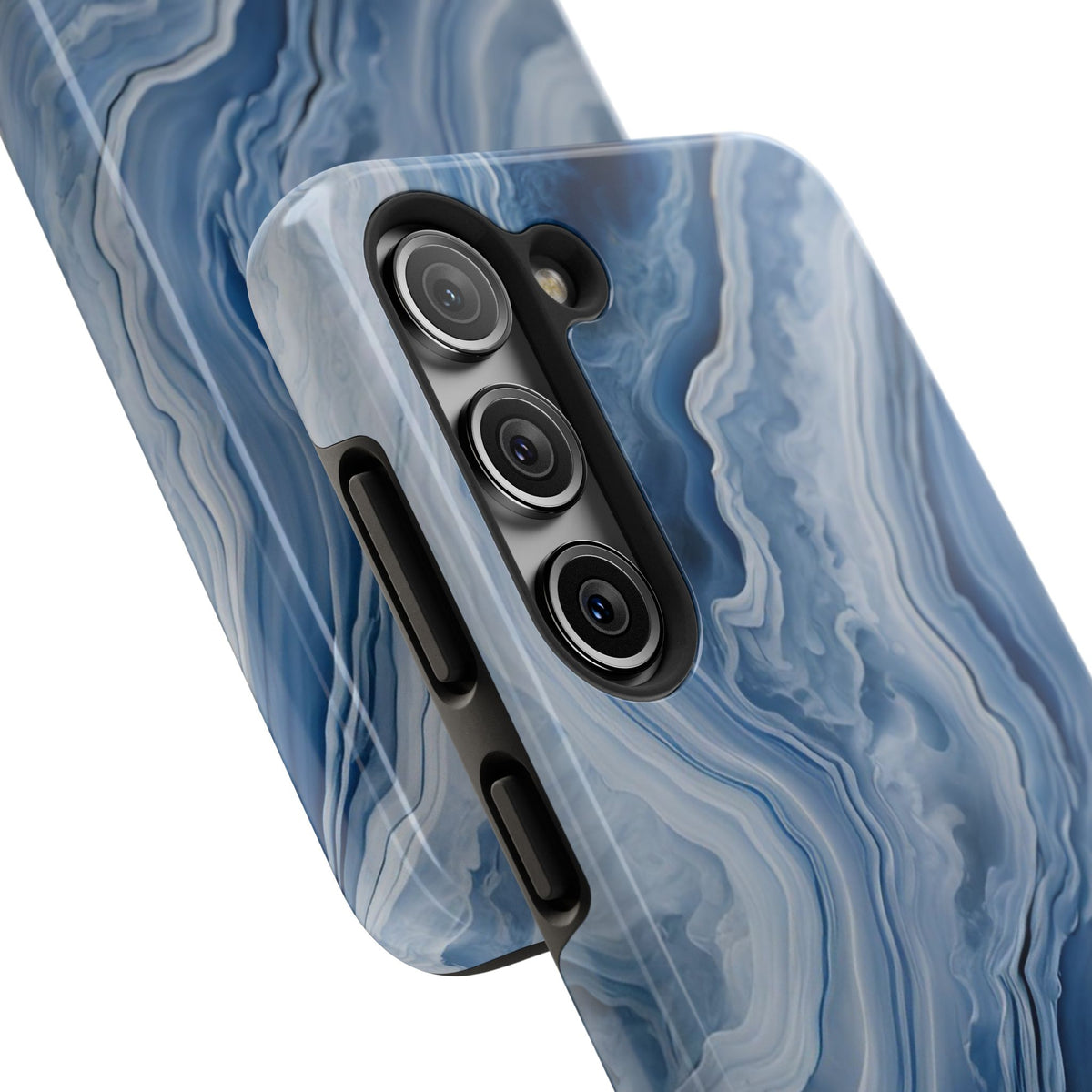 Blue Lace Agate Tough Phone Case — Marble Stone Protective Phone Cover