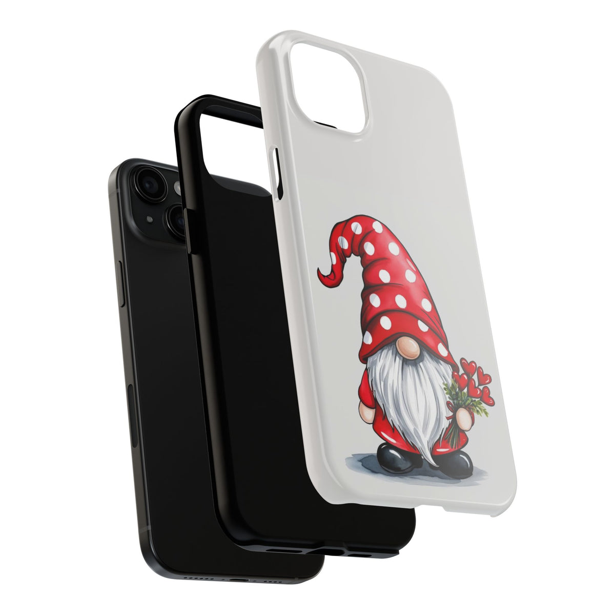 Valentine Gnome Phone Case — Cute Polka Dot Red Gnome Protective Case
