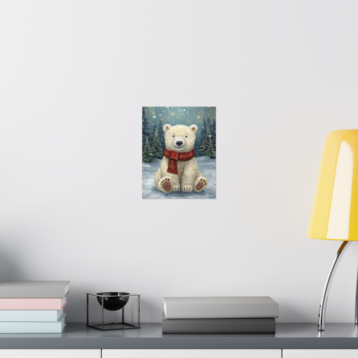 Winter Polar Bear Poster — Cute Christmas Wall Art