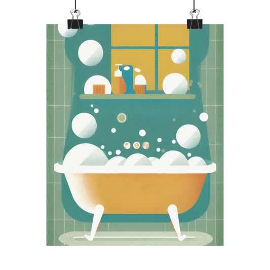 Bathroom Bubble Bath Poster — Matte Vertical Home Wall Art