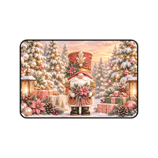 Christmas Gnome Desk Mat — Festive Nutcracker Gnome Mouse Pad for Holiday Desk Décor