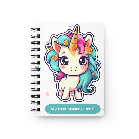 My First Prayer Journal — Spiral Notebook with Cute Unicorn Cover