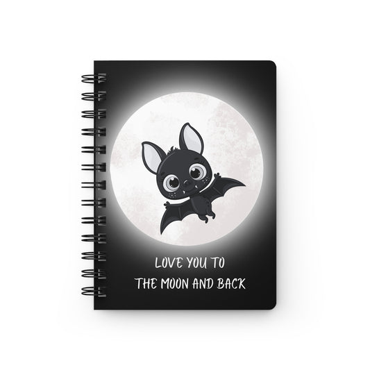 Cute Bat 'Love You to the Moon and Back' Spiral Journal