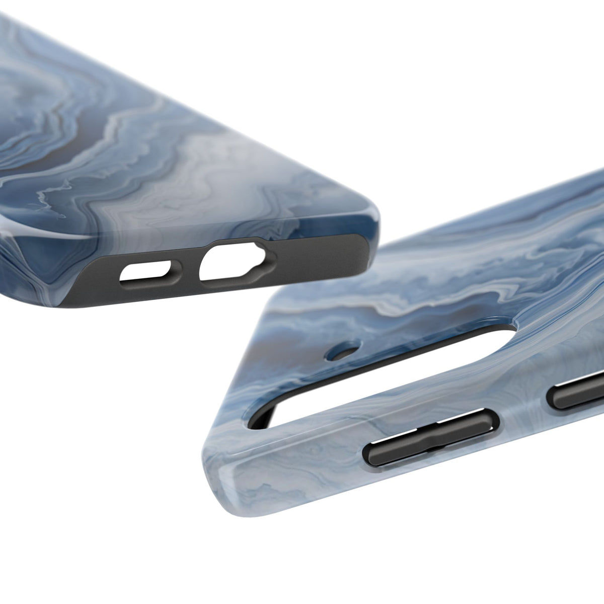 Blue Lace Agate Tough Phone Case — Marble Stone Protective Phone Cover