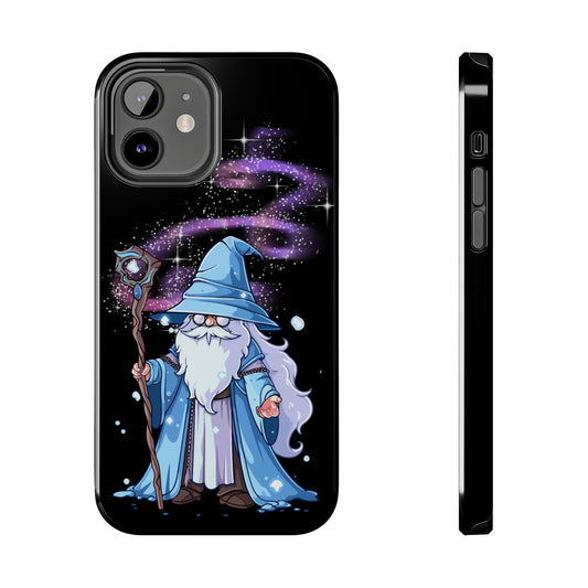 Wizard Magic Phone Case — Cute Blue Wizard Tough Phone Case with Purple Starry Spell