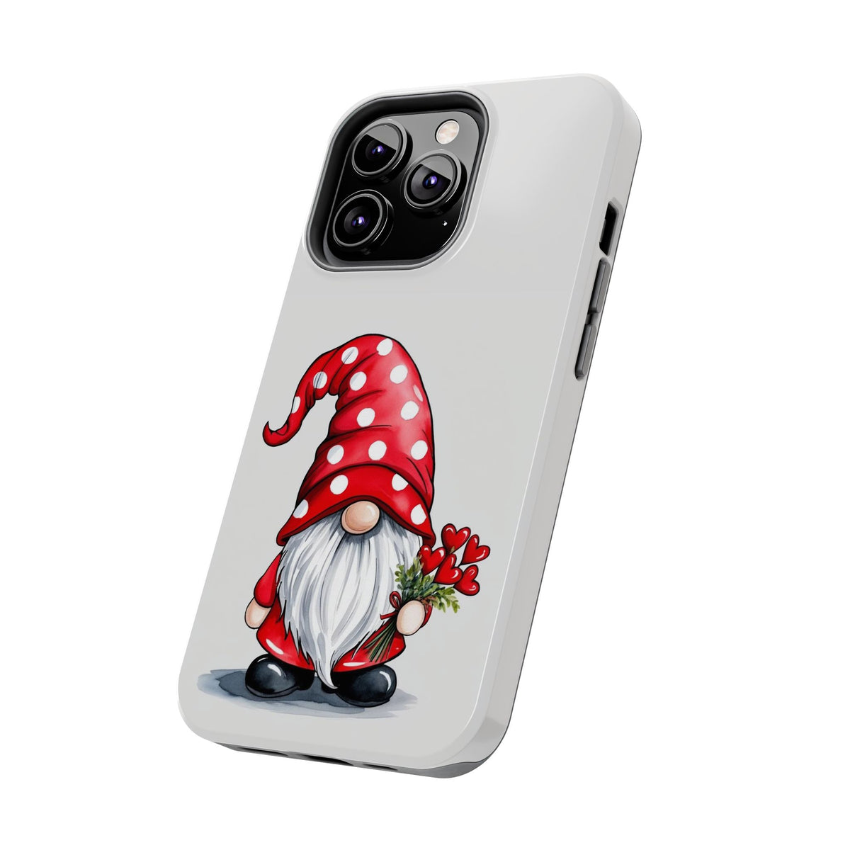 Valentine Gnome Phone Case — Cute Polka Dot Red Gnome Protective Case