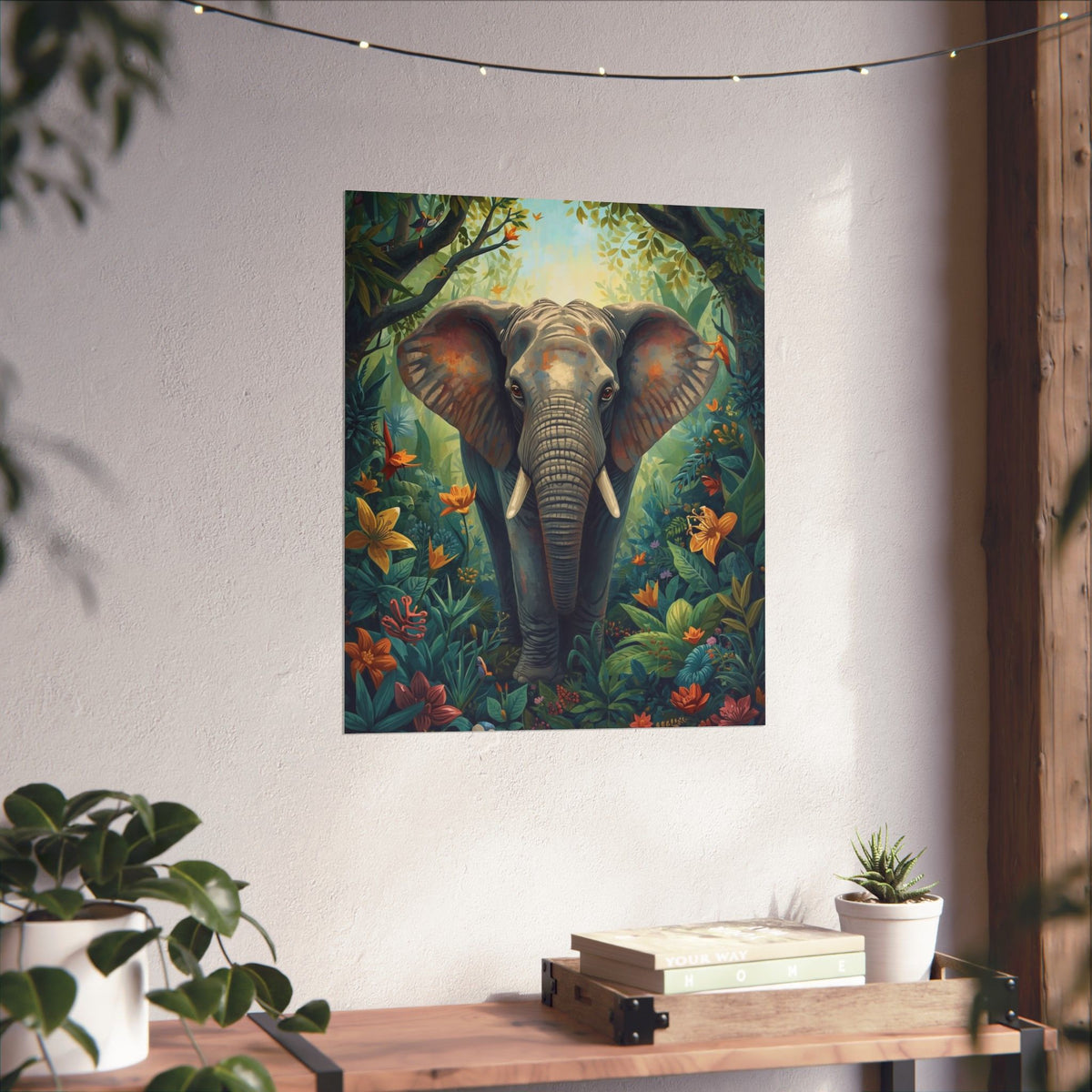 Elephant Jungle Matte Poster