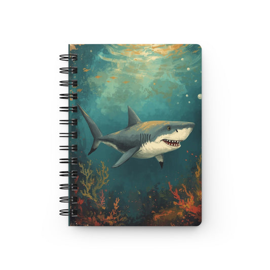 Shark Underwater Spiral Notebook — Ocean Adventure Journal